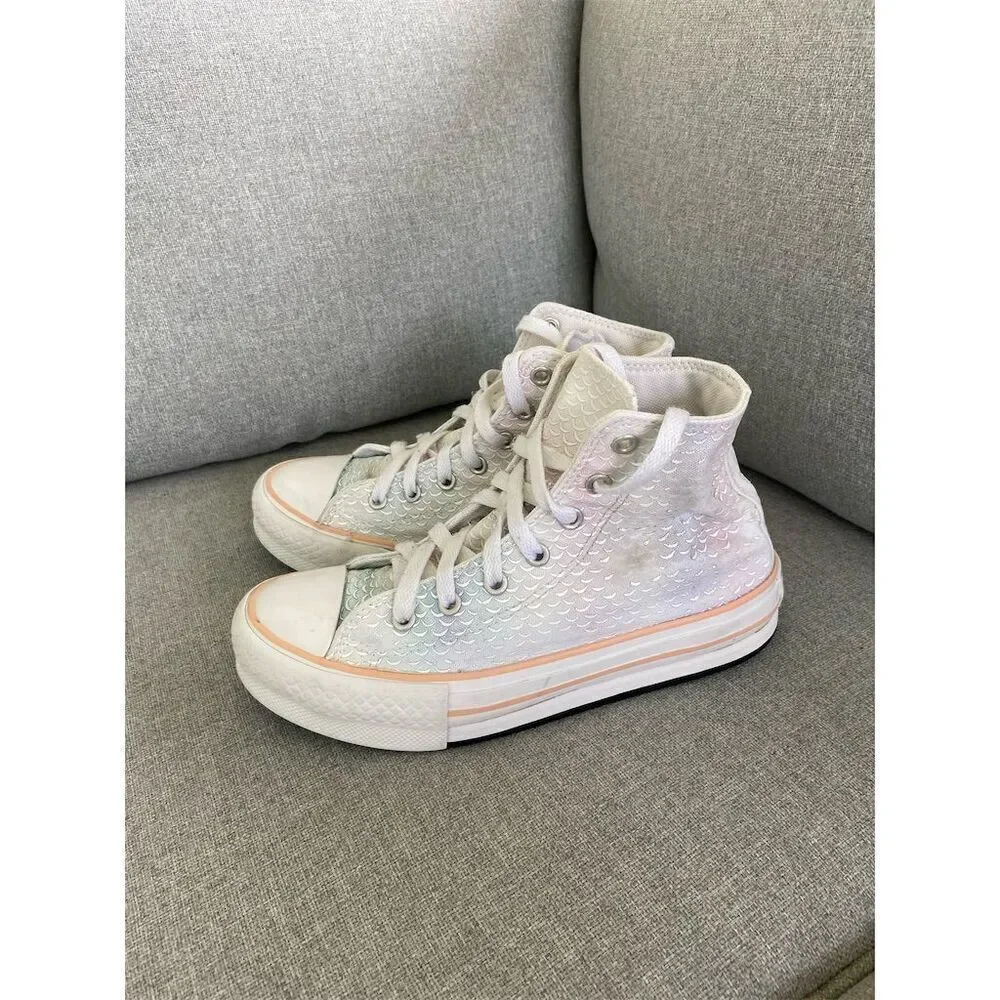 Converse Chuck Taylor All Star Mermaid Lift Platform High Top Sneakers Teens 3